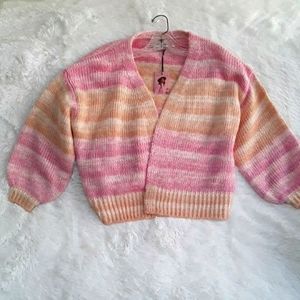 Sincerely Jules Open Front Striped Sweater Size Small